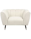 Miniatyrbilde 5 av 10: Lenestol Lysebeige Stoff Dypt og bredt sete Lav ryggstøtte Moderne design Hvilestol