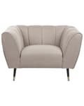 Miniatyrbilde 5 av 10: Lenestol Taupe Stoff Dypt og bredt sete Lav ryggstøtte Moderne design Hvilestol