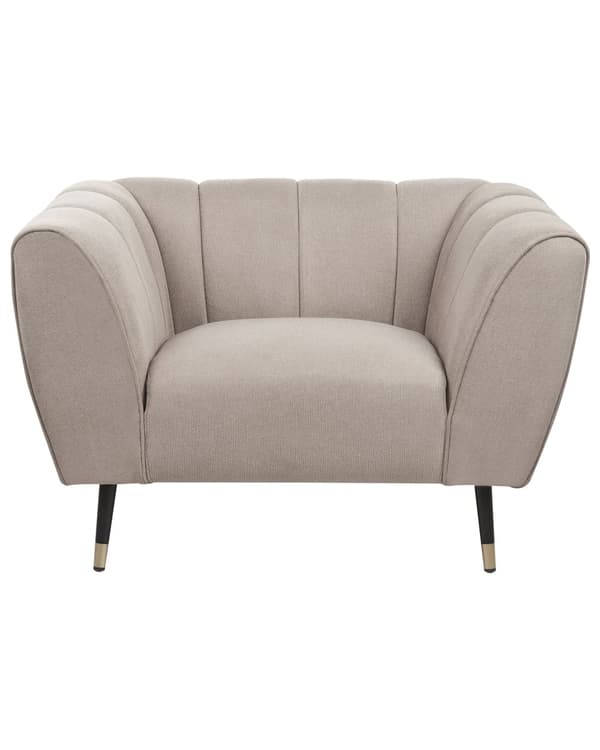 Lenestol Taupe Stoff Dypt og bredt sete Lav ryggstøtte Moderne design Hvilestol