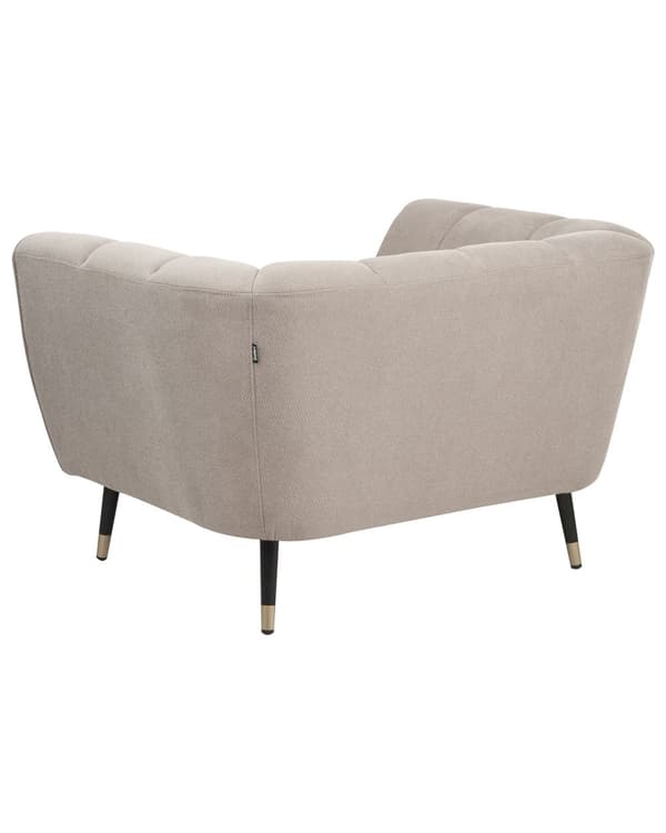 Lenestol Taupe Stoff Dypt og bredt sete Lav ryggstøtte Moderne design Hvilestol