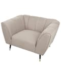 Miniatyrbilde 7 av 10: Lenestol Taupe Stoff Dypt og bredt sete Lav ryggstøtte Moderne design Hvilestol