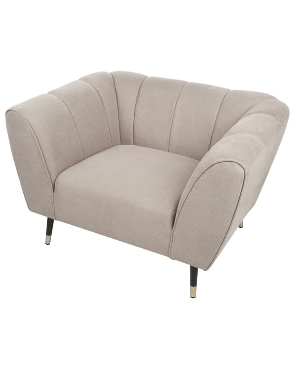 Lenestol Taupe Stoff Dypt og bredt sete Lav ryggstøtte Moderne design Hvilestol