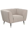 Miniatyrbilde 1 av 10: Lenestol Taupe Stoff Dypt og bredt sete Lav ryggstøtte Moderne design Hvilestol
