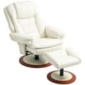 Miniatyrbillede 1 af 11: Rootz liggende stol med afføring - Loungestol - TV -stol - Ergonomisk luksus - 94 cm x 98 cm x 104 cm - Hvid - Faux læder