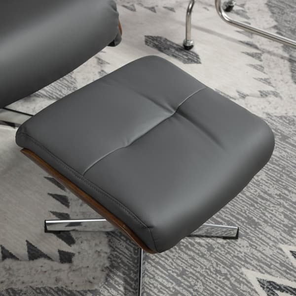 Rootz Relaksation -tuoli jakkara - lepotuoli kääntötuoli - nahkainen ilme nojatuoli - 360 ° kierto - 80w x 84d x 108h cm