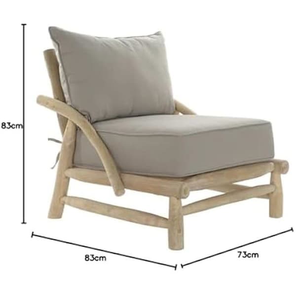 Fåtölj - DKD Heminredning - Standard - Teak och polyester - 1 sits - Modern