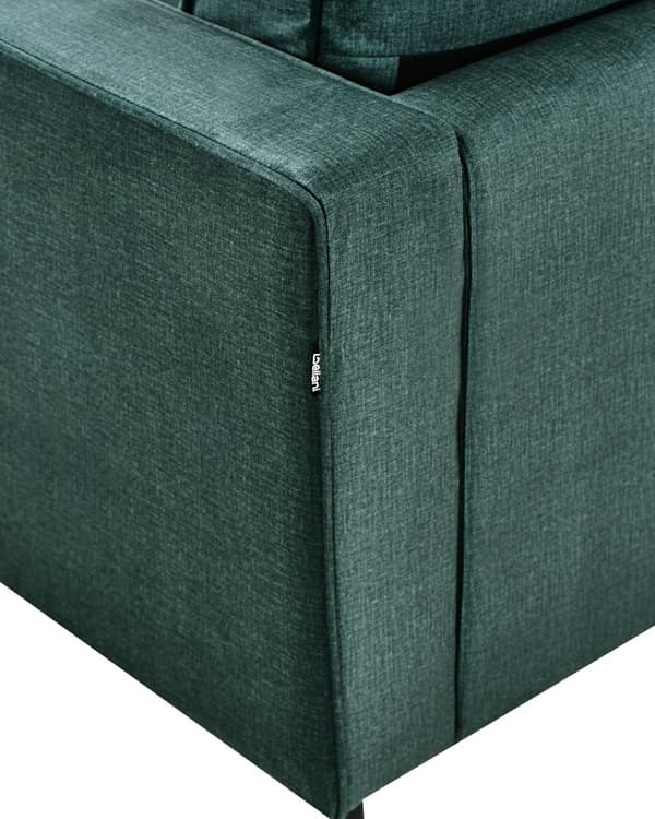 Lænestol Grøn Velour Stof Minimalistisk Stue Accent Stol Sorte Ben Styrearm