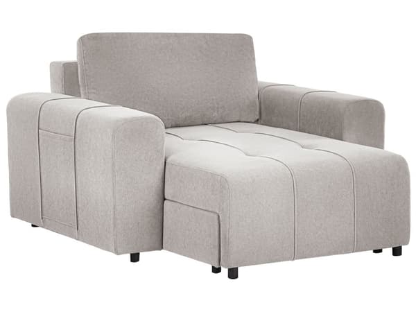 Sjeselong Lysegrå stoffkledning Armlener Pute Ryggstøtte Moderne design Symmetrisk Stue