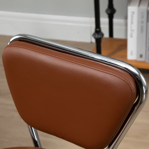 Rootz Vintage -hierontajakkara - Pyörivä työtuoli - Korkeuden säädettävä istuin - Ergonominen mukavuus - Ø 40cm x 49-64 cm - Faux Nahkainen ruskea kro