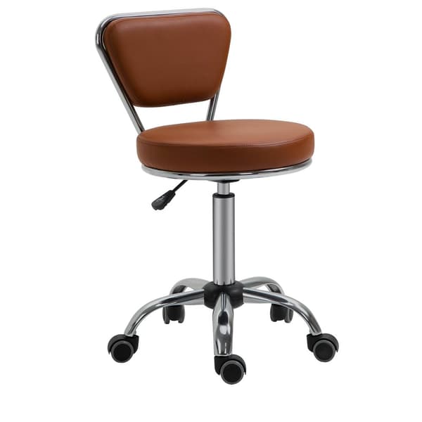Rootz Vintage -hierontajakkara - Pyörivä työtuoli - Korkeuden säädettävä istuin - Ergonominen mukavuus - Ø 40cm x 49-64 cm - Faux Nahkainen ruskea kro