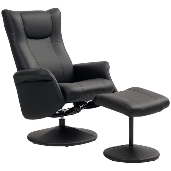 Rootz verkställande ordförande med avföring - Recliner - Swivel Chair - 130 ° Justerbart ryggstöd - 70x79x105cm - Ren lyx