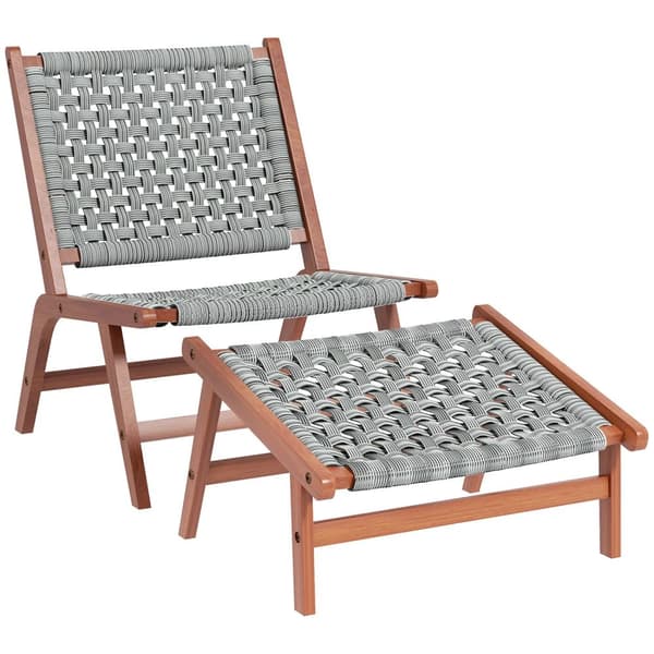 Rootz Garden -tuoli ja jalkatuolisarja - Relaksation -tuoli - Boheemin istuimet - lyömätön mukavuus - 58L x 76W x 76H cm nojatuoli, FootStool 58L x 47