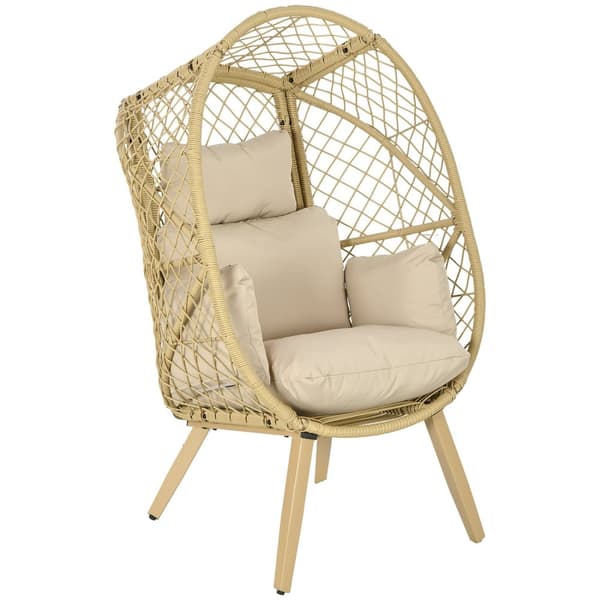 Rootz Eggstol - Bohemian Nest -stol - Ratting Style Cocoon stol - UV -resistent og vejrbestandig - 88x85x143 cm