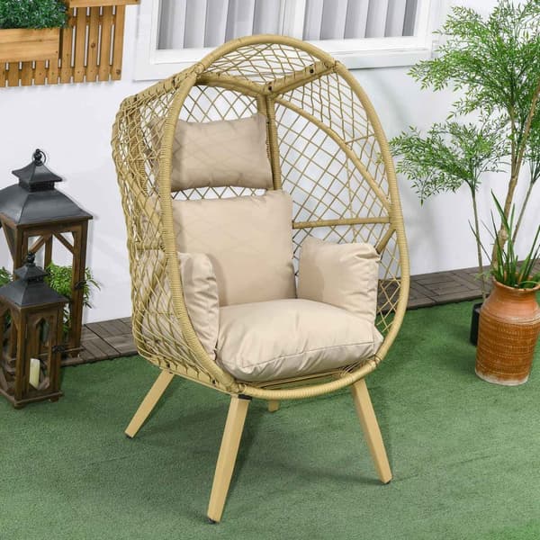 Rootz Eggstol - Bohemian Nest -stol - Ratting Style Cocoon stol - UV -resistent og vejrbestandig - 88x85x143 cm