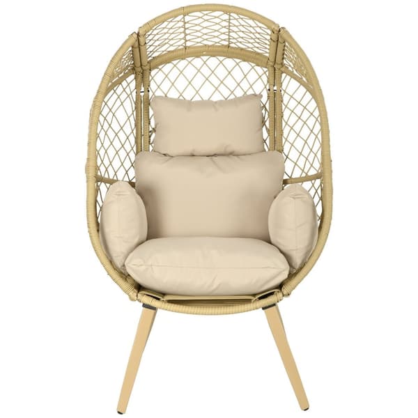 Rootz Egg Chair - Bohemian Nest Chair - Rattan Style Cocoon Chair - UV Resistant & Weatherproof - 88x85x143 CM
