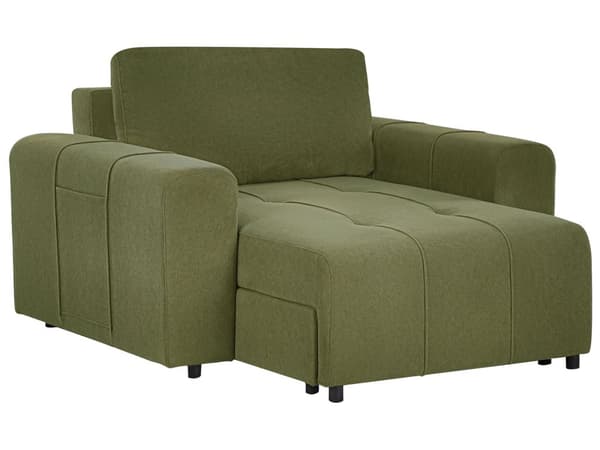 Sjeselong Grønn Stoff Polstring Armlener Pute Ryggstøtte Moderne Design Symmetrisk Stue