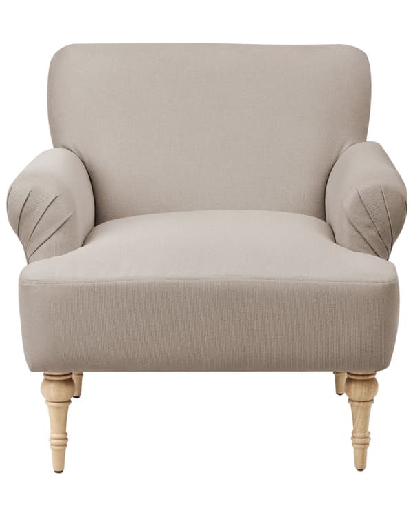 Lenestol Taupe Polyesterstoff Ben i gummitre Vannavvisende Retro og minimalistisk stil Stue Hvilestol