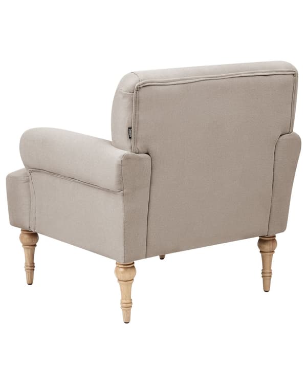 Lenestol Taupe Polyesterstoff Ben i gummitre Vannavvisende Retro og minimalistisk stil Stue Hvilestol