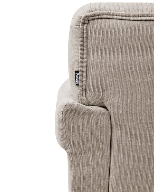 Lenestol Taupe Polyesterstoff Ben i gummitre Vannavvisende Retro og minimalistisk stil Stue Hvilestol