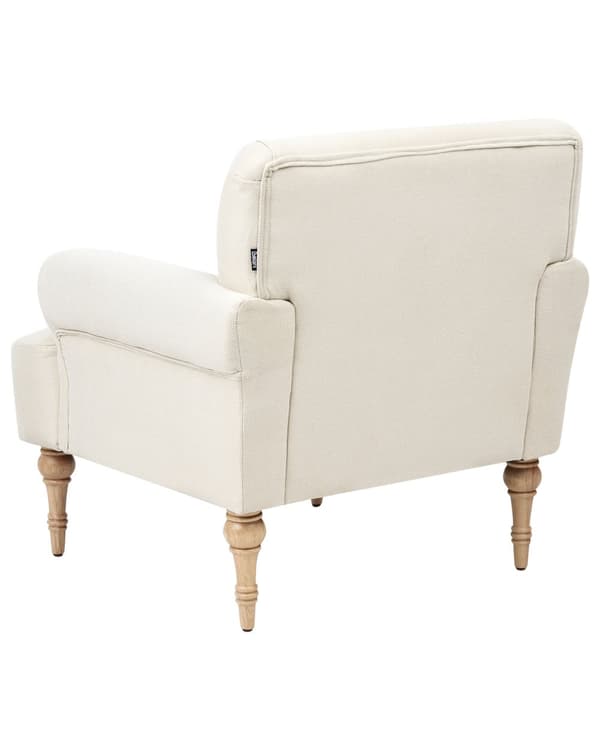 Lenestol Lys beige Polyesterstoff Ben i gummitre Vannavvisende Retro og minimalistisk stil Stue Hvilestol