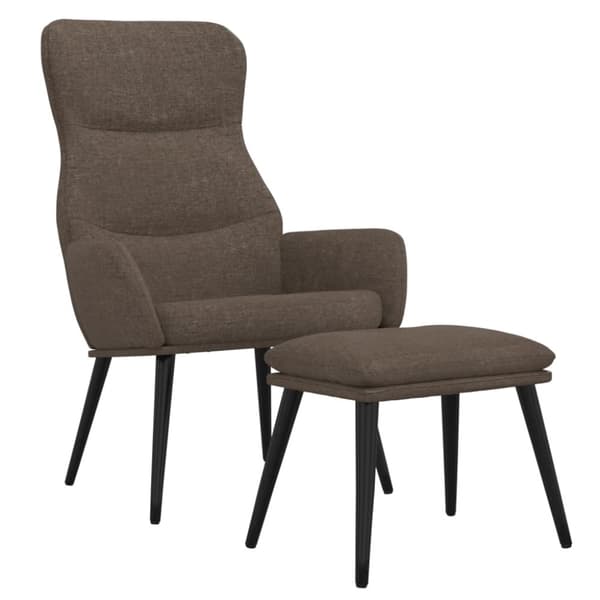 Vilstol med fotpall taupe tyg