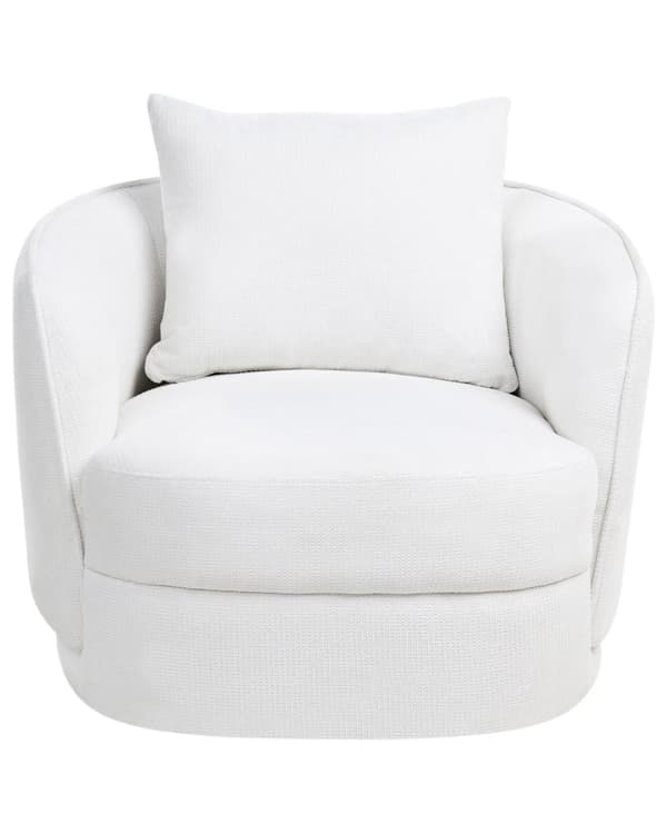 Lenestol Hvit Polyester Svingbar Pute Avtakbart Trekk Rund Rygg Retro Glam Style Stue