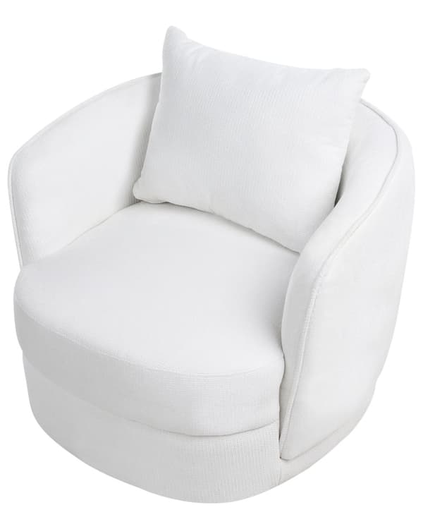 Lenestol Hvit Polyester Svingbar Pute Avtakbart Trekk Rund Rygg Retro Glam Style Stue