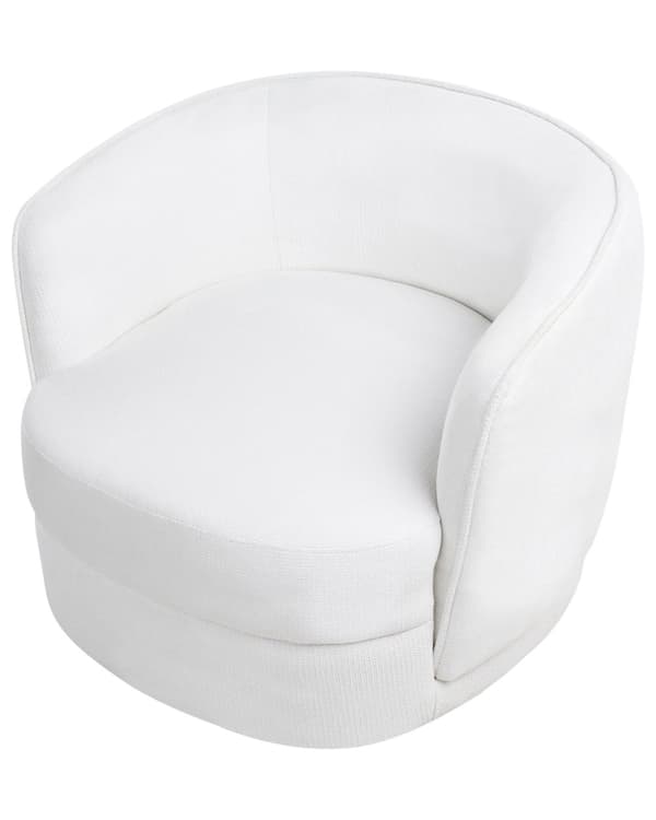 Lenestol Hvit Polyester Svingbar Pute Avtakbart Trekk Rund Rygg Retro Glam Style Stue