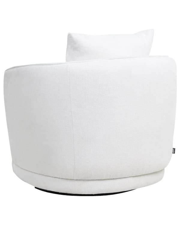 Lenestol Hvit Polyester Svingbar Pute Avtakbart Trekk Rund Rygg Retro Glam Style Stue