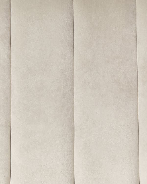 Lenestol Fløyel Beige Mykt Stoff Moderne Retro Design Tuftet Sete Lav Rygg