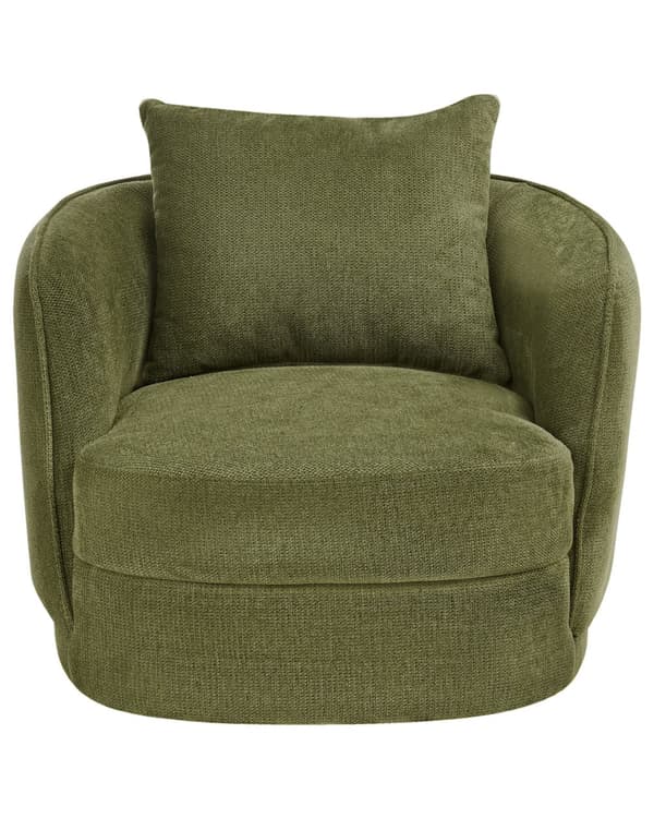 Lenestol Grønn Polyester Svingbar Pute Avtakbart Trekk Rund Rygg Retro Glam Style Stue
