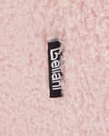 Miniatyrbillede 9 af 10: Pink boucle cocktail lænestol sort drejelig base glam retro lammeskind polstring
