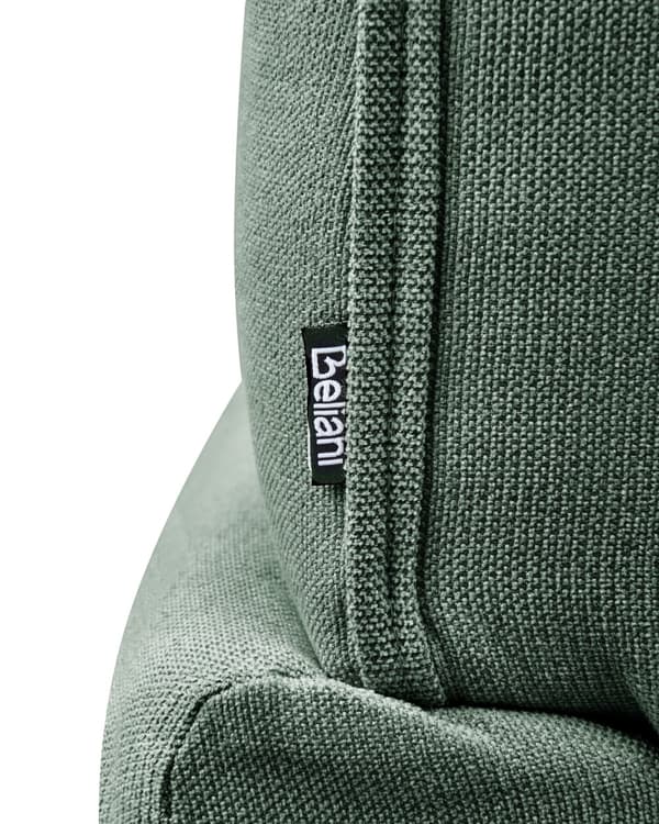 Lænestol grøn polyester stofbetræk vandafvisende stof gummitræben retro minimalistisk stil stue