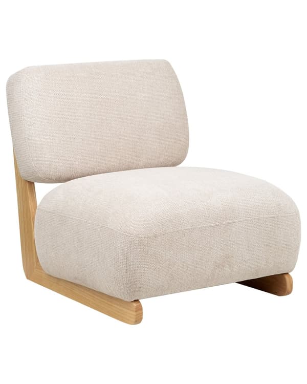 Lænestol beige stofpolstret massive træben retrostil traditionelt design stue Stue Værelse