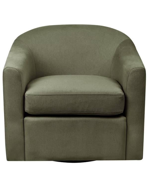 Drejelig lænestol grøn polyester stofbetræk vandafvisende stof retro minimalistisk stil stue