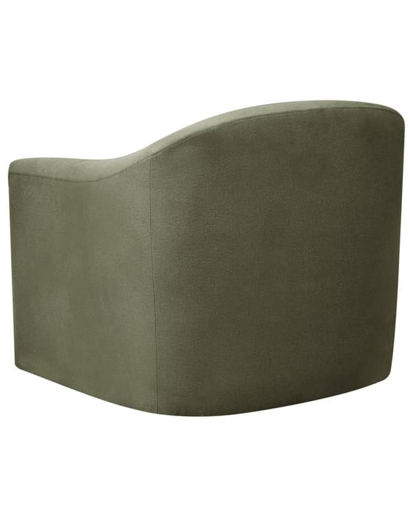 Drejelig lænestol grøn polyester stofbetræk vandafvisende stof retro minimalistisk stil stue