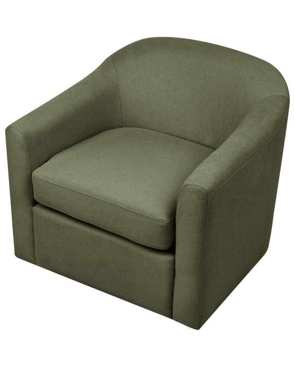 Drejelig lænestol grøn polyester stofbetræk vandafvisende stof retro minimalistisk stil stue