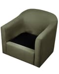 Miniatyrbillede 7 af 11: Drejelig lænestol grøn polyester stofbetræk vandafvisende stof retro minimalistisk stil stue