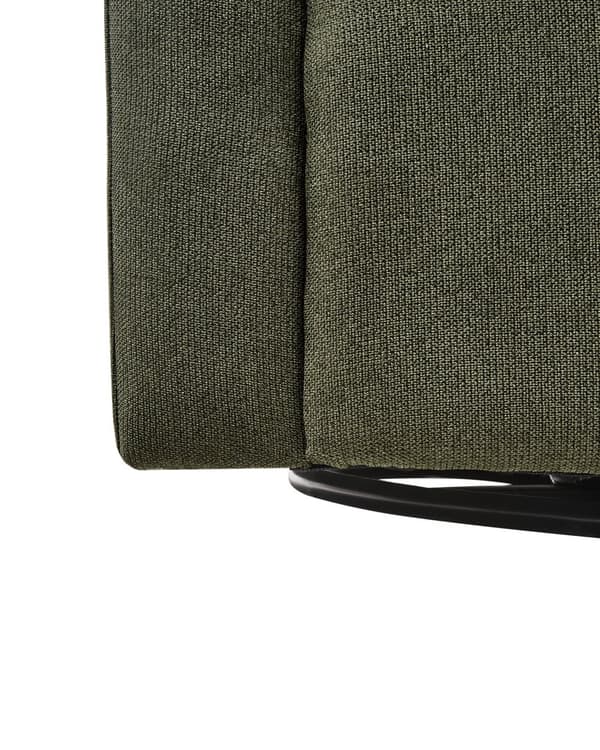 Drejelig lænestol grøn polyester stofbetræk vandafvisende stof retro minimalistisk stil stue