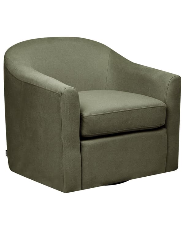 Drejelig lænestol grøn polyester stofbetræk vandafvisende stof retro minimalistisk stil stue