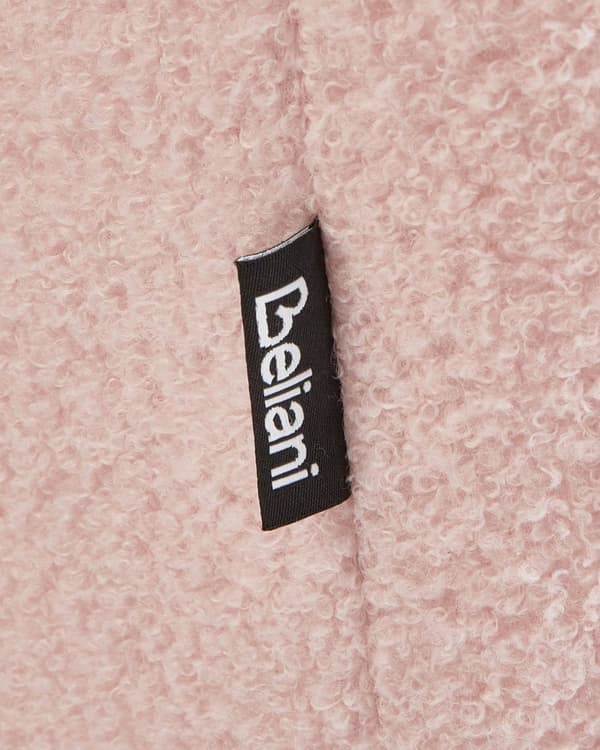 Lænestol med skammel Pink Boucléstof Knap ensfarvet mønster Retro Stil Stue Opholdsrum