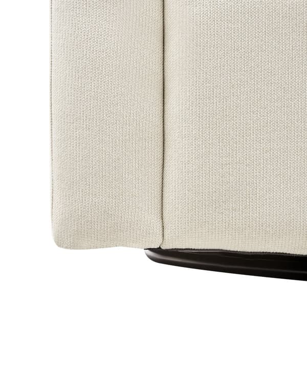 Drejelig lænestol lys beige polyester stofbetræk vandafvisende stof retro minimalistisk stil stue