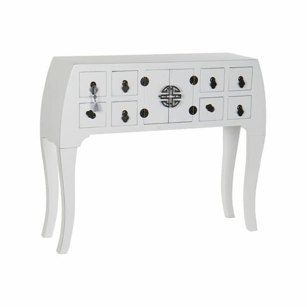 Hallbord DKD Home Decor Hvid Sølvfarvet 98 x 26 x 80 cm