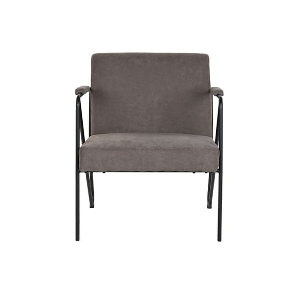 Lenestol DKD Home Decor Grå Metall Polyester (64 x 69,5 x 76 cm)