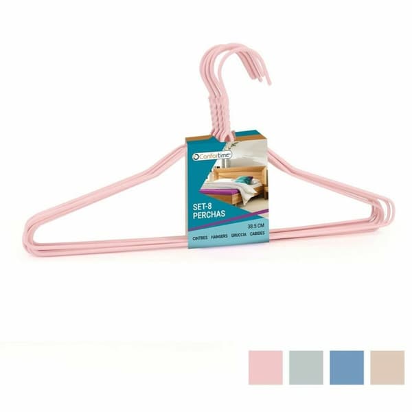Sett med kleshengere Confortime Metall Plast 8 Deler (16 enheter)