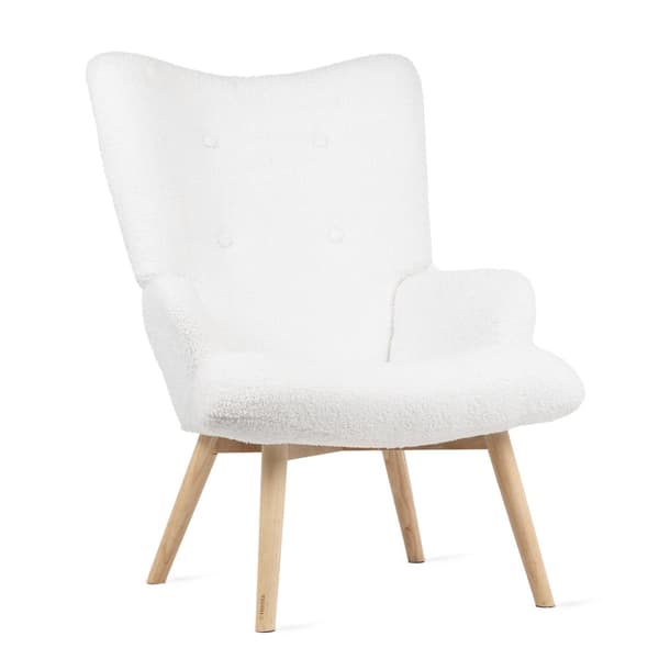 Fåtölj | MOSS TEDDY BOUCLEE | i TEDDY vitt tyg | 70x55x95cm | 828534