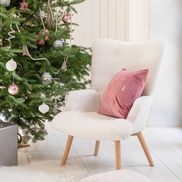 Fåtölj | MOSS TEDDY BOUCLEE | i TEDDY vitt tyg | 70x55x95cm | 828534