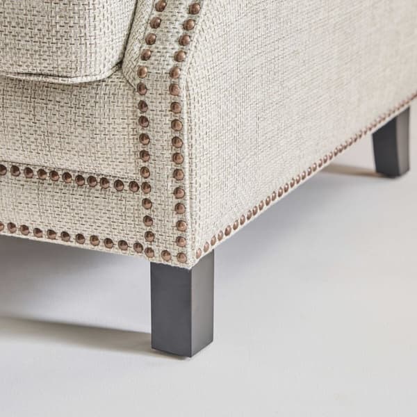 Fauteuil en tissu tramé lin L72 cm - HECTOR