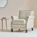 Miniatyrbild 2 av 6: Fauteuil en tissu tramé lin L72 cm - HECTOR