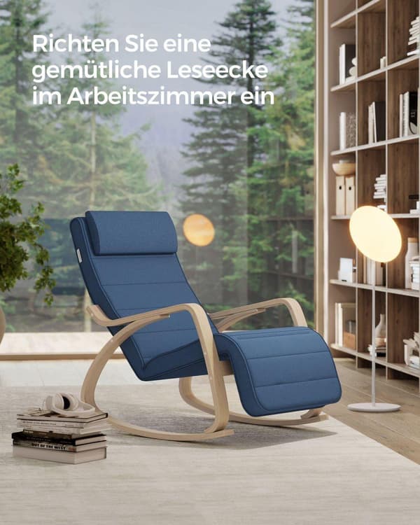 Gyngestol, LYY10M, 121.5x67 cm, Blå-Natur